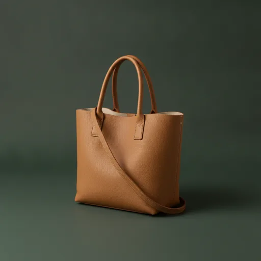 Tan leather tote bag