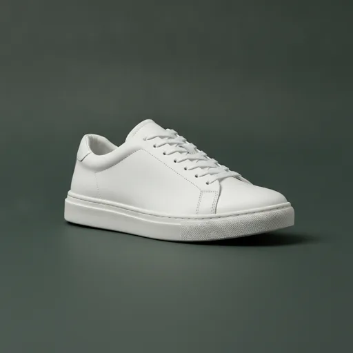 White leather court sneaker